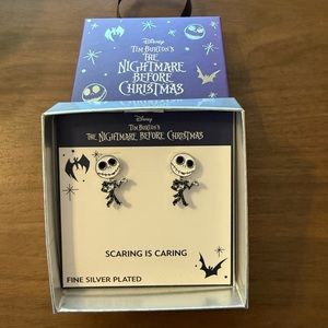 Nightmare Before Christmas Silver Plated Earrings NIB